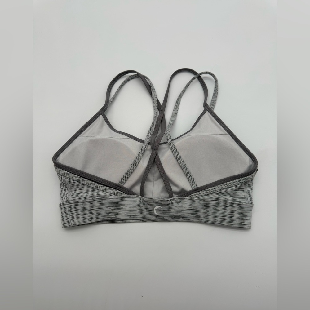 Women’s ZYIA Active Padded Gray Striped Design Sports Bra Sz Small - Picture 5 of 7